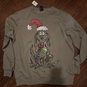Dr. Seuss Gray Holiday The Grinch “Max” Sweatshirt